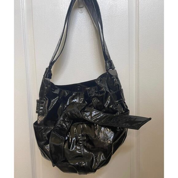 Kooba patent leather black shoulder bag purse - Picture 1 of 8